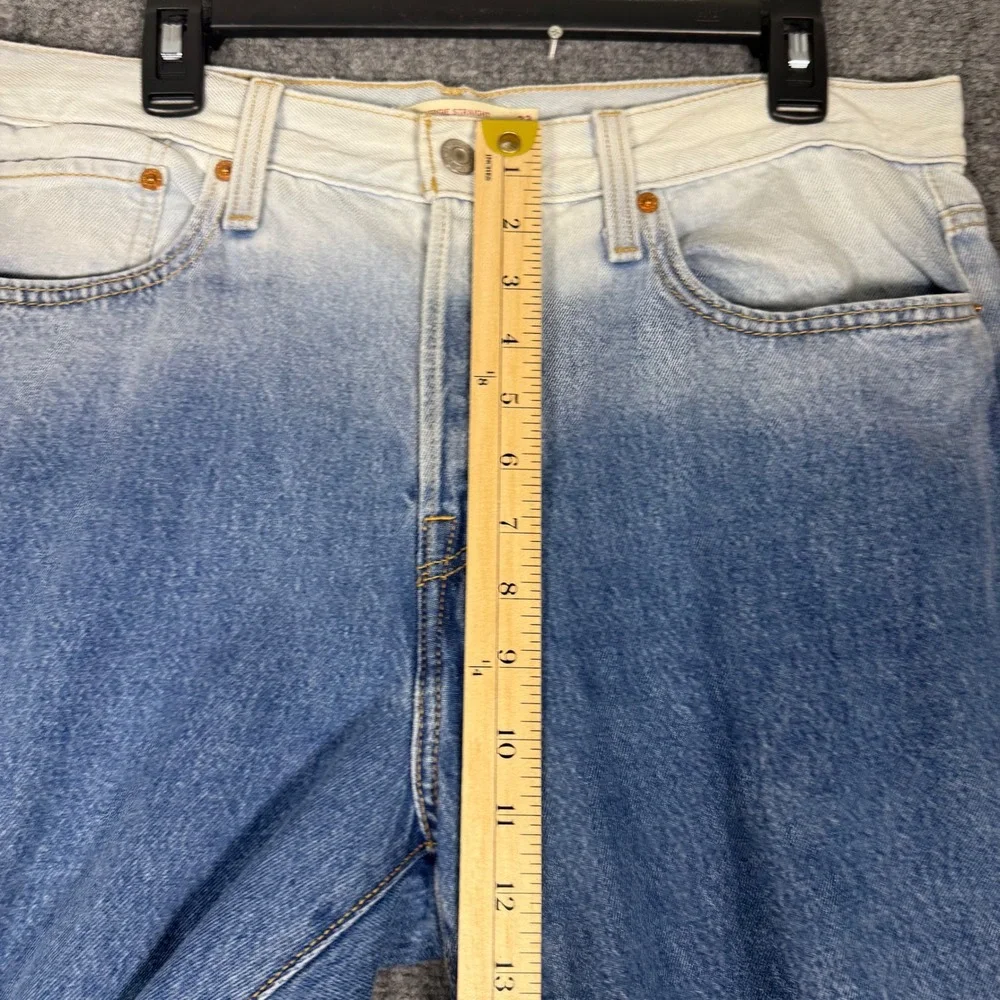 Levi's Wedgie Straight Jeans Men's 38x28 Blue Ombre Dip Dye Cotton Denim